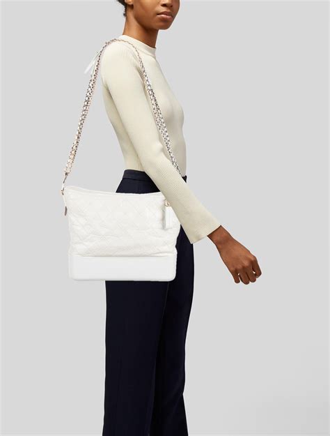 chanel gabrielle hobo white|Chanel hobo tweed.